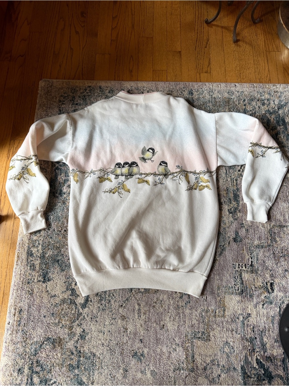 Vintage Birds on Branch Crewneck Sz S/M - Picture 5 of 5